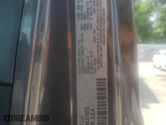 2021 Jeep Gladiator High Altitude z VIN 1C6HJTFG7ML579232, wystawiony jako Copart lot #54402575 z przebiegiem 54 125 mil mil oraz Nie do naprawy • Non repairable. Historia ofert i sprzedaży dostępna na DreamBid. Obrazek 13.
