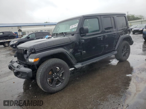 2022 Jeep Wrangler Unlimited Sahara with VIN 1C4HJXEGXNW211886, listed as a Copart auction lot 54877645 with 64,815 mi miles and Salvage title. Bid and sale history available at DreamBid. Image 1.