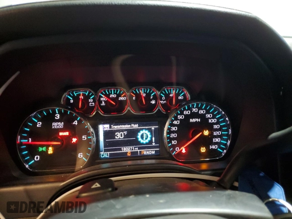 2016 Chevrolet Silverado 1500 LTZ with VIN 1GCVKSEC7GZ220319, listed as a Copart auction lot 80179644 with 180,271 mi miles and Salvage Title. Bid and sale history available at carsss.com. Image 9.