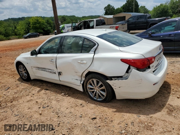 2015 Infiniti Q50 Premium with VIN JN1BV7AR1FM412660, listed as a Copart auction lot 61007025 with 111,021 mi miles and Salvage title. Bid and sale history available at DreamBid. Image 2.
