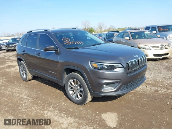2019 Jeep Cherokee Latitude Plus with VIN 1C4PJMLBXKD162570, listed as a IAAI auction lot 41897313 with 142,110 mi miles. Bid and sale history available at carsss.com. Image 1.