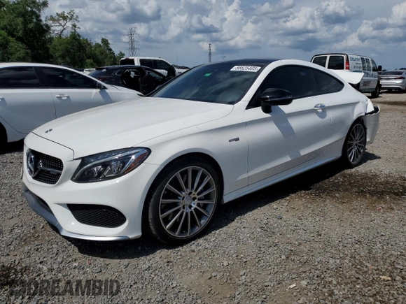 2018 Mercedes-Benz C 43 AMG with VIN WDDWJ6EB6JF759485, listed as a Copart auction lot 58625405 with 41,274 mi miles and Salvage title. Bid and sale history available at DreamBid. Image 1.