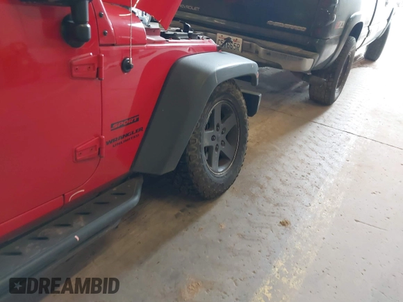 2017 Jeep Wrangler Unlimited Sport with VIN 1C4BJWDG0HL597113, listed as a IAAI auction lot 41764073 with 96,531 mi miles. Bid and sale history available at carsss.com. Image 6.