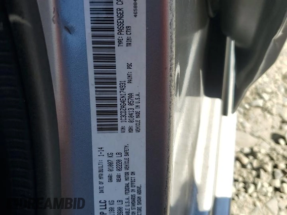 2014 Dodge Avenger SE с VIN 1C3CDZAG4EN174931, выставлен на аукционе Copart как лот 64101535 с пробегом 125 190 миль миль и Чистый • Clean title. История ставок и продаж доступна на DreamBid. Изображение 12.
