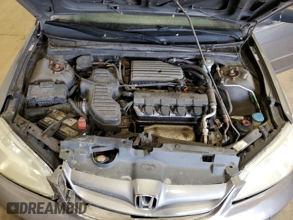 2005 Honda Civic LX with VIN 2HGES16545H504239, listed as a Copart auction lot 53950195 with 183,814 mi miles and Salvage Title. Bid and sale history available at DreamBid. Image 11.