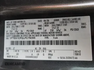 2020 Ford F-150 XL with VIN 1FTEX1CP2LFC79355, listed as a Copart auction lot 86703504 with 70,670 mi miles and Non Repairable. Bid and sale history available at DreamBid. Image 13.