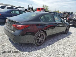 2023 Infiniti Q50 Red Sport 400 with VIN JN1FV7DP8PM570247, listed as a Copart auction lot 51143775 with 8,919 mi miles and Clean Title. Bid and sale history available at DreamBid. Image 3.