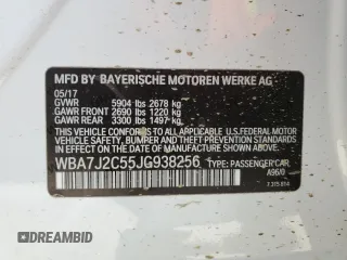 2018 BMW 7 Series 740e xDrive iPerformance with VIN WBA7J2C55JG938256, listed as a Copart auction lot 52910044 with 53,378 mi miles. Bid and sale history available at carsss.com. Image 13.