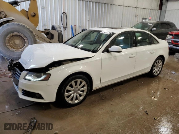 2012 Audi A4 Premium with VIN WAUDFAFL9CA116509, listed as a Copart auction lot 87461174 with 104,326 mi miles and Non Repairable. Bid and sale history available at carsss.com. Image 1.