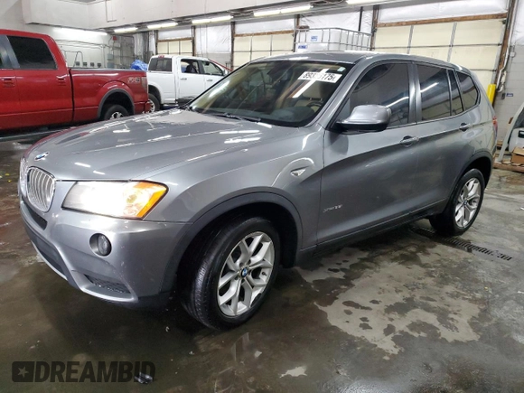 2013 BMW X3 xDrive35i with VIN 5UXWX7C54DL982186, listed as a Copart auction lot 89326175 with 136,622 mi miles and Salvage Title. Bid and sale history available at DreamBid. Image 1.