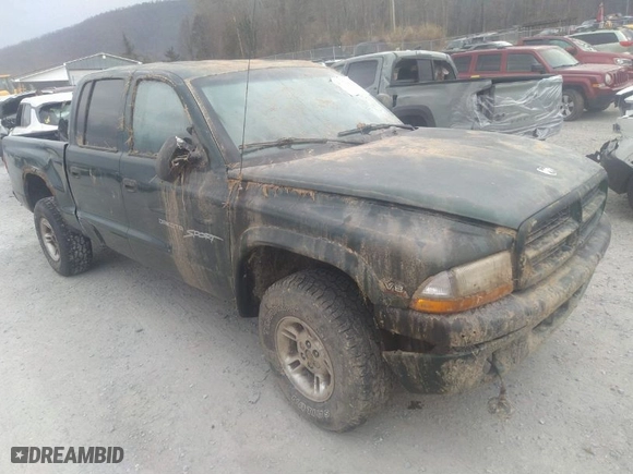 2000 Dodge Dakota Sport with VIN 1B7HG2AZ6YS661541, listed as a IAAI auction lot 41674406 with 204,117 mi miles. Bid and sale history available at carsss.com. Image 1.
