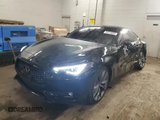 2021 Infiniti Q60 Red Sport 400 with VIN JN1FV7LL0MM560404, listed as a Copart auction lot 44274605 with 33,619 mi miles and Salvage title. Bid and sale history available at DreamBid. Image 1.