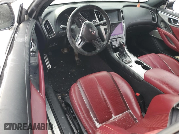 2017 Infiniti Q60 Red Sport 400 with VIN JN1FV7EL7HM701214, listed as a Copart auction lot 43966315 with Not provided miles and Clean title. Bid and sale history available at DreamBid. Image 8.