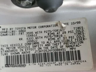 2000 Toyota Land Cruiser z VIN JT3HT05J4Y0088451, wystawiony jako Copart lot #52208905 z przebiegiem 329 751 mil mil oraz Nie do naprawy • Non repairable. Historia ofert i sprzedaży dostępna na DreamBid. Obrazek 14.