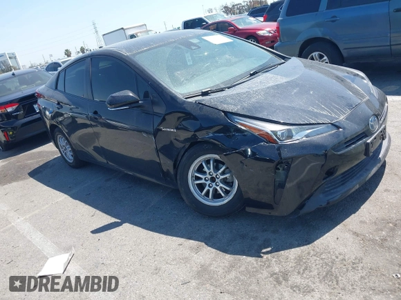 2019 Toyota Prius L Eco with VIN JTDKARFU0K3087064, listed as a IAAI auction lot 41986365 with 81,735 mi miles. Bid and sale history available at carsss.com. Image 1.