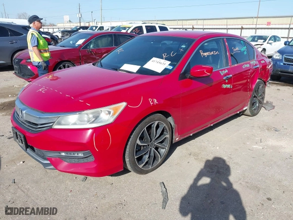 2016 Honda Accord Sedan Sport with VIN 1HGCR2F57GA166507, listed as a IAAI auction lot 41745635 with 127,884 mi miles. Bid and sale history available at carsss.com. Image 18.