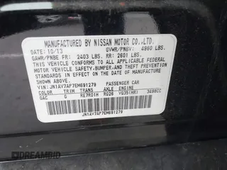 2014 Infiniti Q50 Hybrid Sport with VIN JN1AV7AP7EM691279, listed as a IAAI auction lot 41547805 with 127,325 mi miles and . Bid and sale history available at DreamBid. Image 9.