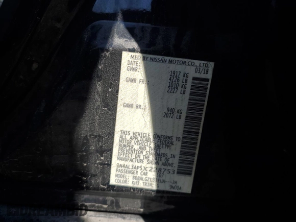 2018 Nissan Altima 2.5 S with VIN 1N4AL3AP5JC228753, listed as a Copart auction lot 50703545 with 100,655 mi miles and Salvage Title. Bid and sale history available at carsss.com. Image 14.