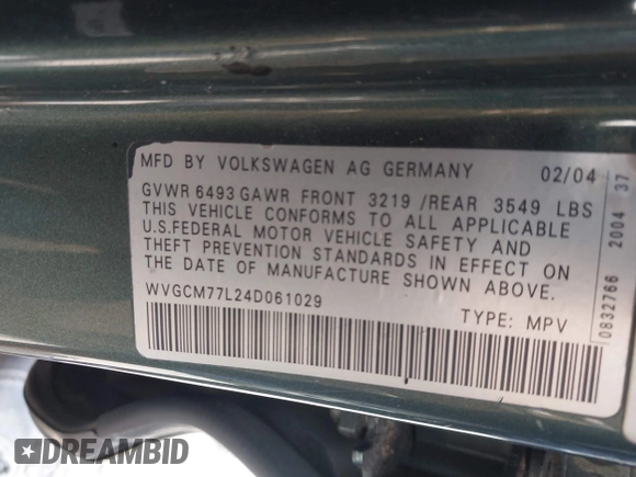 2004 Volkswagen Touareg z VIN WVGCM77L24D061029, wystawiony jako IAAI lot #42196634 z przebiegiem 221 240 mil mil oraz . Historia ofert i sprzedaży dostępna na DreamBid. Obrazek 9.
