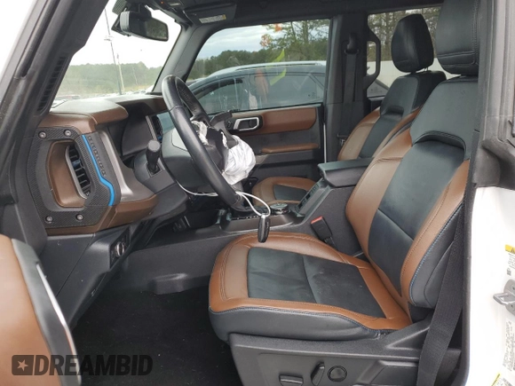 2023 Ford Bronco with VIN 1FMEE5DPXPLB37267, listed as a Copart auction lot 49710375 with 44,950 mi miles and Salvage Title. Bid and sale history available at DreamBid. Image 7.