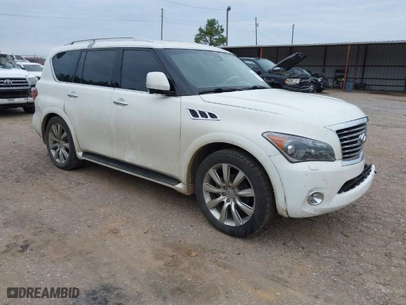 2013 Infiniti QX80 with VIN JN8AZ2ND2D9730161, listed as a IAAI auction lot 41598211 with 194,410 mi miles. Bid and sale history available at carsss.com. Image 1.
