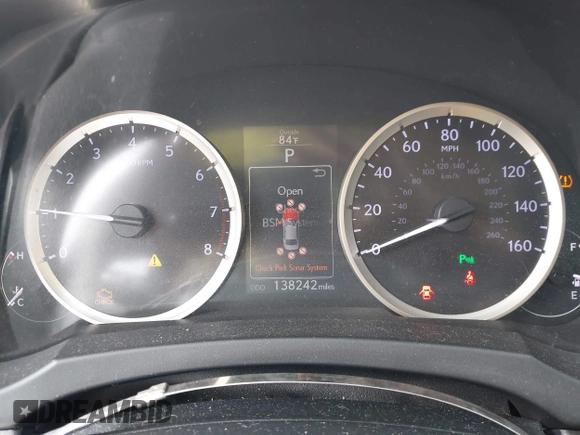 2014 Lexus IS 350 with VIN JTHBE1D26E5001237, listed as a IAAI auction lot 42710851 with 138,242 mi miles and . Bid and sale history available at DreamBid. Image 7.
