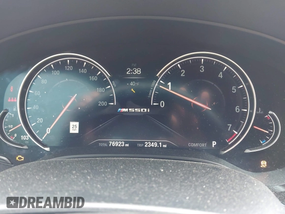 2018 BMW 5 Series M550i xDrive with VIN WBAJB9C5XJB286923, listed as a IAAI auction lot 42527301 with 76,923 mi miles and . Bid and sale history available at DreamBid. Image 7.