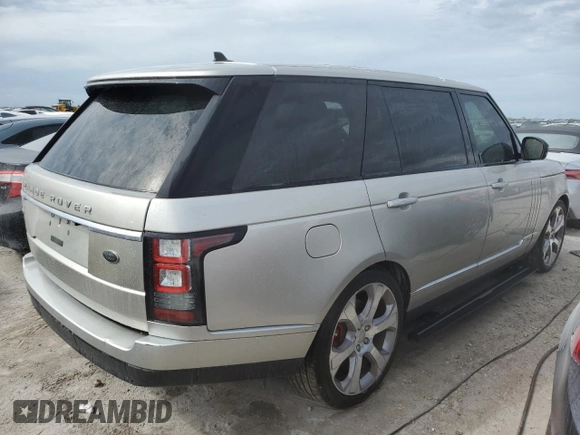 2016 Land Rover Range Rover with VIN SALGV3EF6GA272015, listed as a Copart auction lot 74750434 with 57,778 mi miles and Salvage title. Bid and sale history available at DreamBid. Image 3.