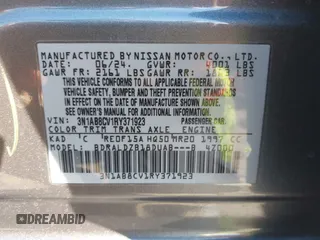 2024 Nissan Sentra SV with VIN 3N1AB8CV1RY371923, listed as a IAAI auction lot 41608790 with 2,808 mi miles. Bid and sale history available at carsss.com. Image 9.