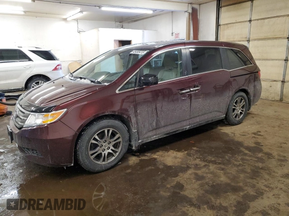 2013 Honda Odyssey EX-L with VIN 5FNRL5H60DB047072, listed as a Copart auction lot 45495415 with 161,028 mi miles and Salvage Title. Bid and sale history available at DreamBid. Image 1.