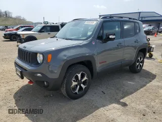 2021 Jeep Renegade Trailhawk z VIN ZACNJDC14MPN35358, wystawiony jako Copart lot #54552595 z przebiegiem 10 702 mil mil oraz Szkoda całkowita • Salvage title. Historia ofert i sprzedaży dostępna na DreamBid. Obrazek 1.