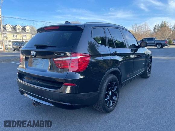 2013 BMW X3 xDrive28i with VIN 5UXWX9C57D0A31965, listed as a Copart auction lot 56250005 with 150,097 mi miles and Clean Title. Bid and sale history available at DreamBid. Image 4.