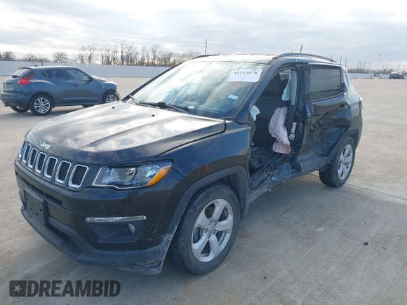 2020 Jeep Compass Latitude with VIN 3C4NJCBB7LT162363, listed as a IAAI auction lot 41253878 with 68,313 mi miles and . Bid and sale history available at DreamBid. Image 2.