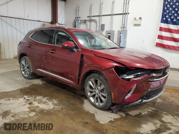 2021 Buick Envision Avenir with VIN LRBFZSR42MD166292, listed as a Copart auction lot 41737605 with 21,560 mi miles and Salvage Title. Bid and sale history available at carsss.com. Image 4.