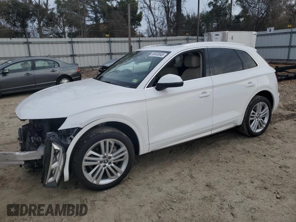 2018 Audi Q5 Premium Plus with VIN WA1BNAFY3J2051831, listed as a Copart auction lot 88933845 with 45,673 mi miles and Salvage Title. Bid and sale history available at carsss.com. Image 1.