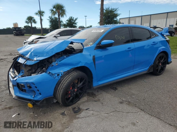 2021 Honda Civic Type R Touring z VIN SHHFK8G76MU200876, wystawiony jako Copart lot #57042224 z przebiegiem Nie podano mil oraz Szkoda całkowita • Salvage title. Historia ofert i sprzedaży dostępna na DreamBid. Obrazek 1.