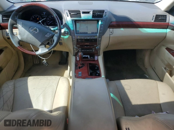 2009 Lexus LS 460 with VIN JTHBL46F495086267, listed as a Copart auction lot 50004355 with 114,937 mi miles and Salvage Title. Bid and sale history available at DreamBid. Image 8.