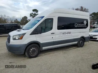 2015 Ford Transit Passenger XL with VIN 1FBAX2XM2FKA52266, listed as a Copart auction lot 83310454 with 20,424 mi miles and Salvage Title. Bid and sale history available at carsss.com. Image 1.