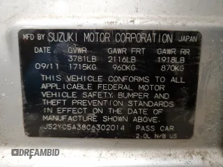2012 Suzuki SX4 LE with VIN JS2YC5A38C6302014, listed as a Copart auction lot 47006645 with 176,113 mi miles and Salvage Title. Bid and sale history available at DreamBid. Image 12.