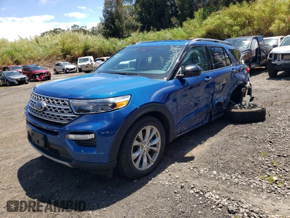 2023 Ford Explorer Limited with VIN 1FMSK8FH5PGB41352, listed as a Copart auction lot 53406155 with 25,612 mi miles and Salvage title. Bid and sale history available at DreamBid. Image 1.