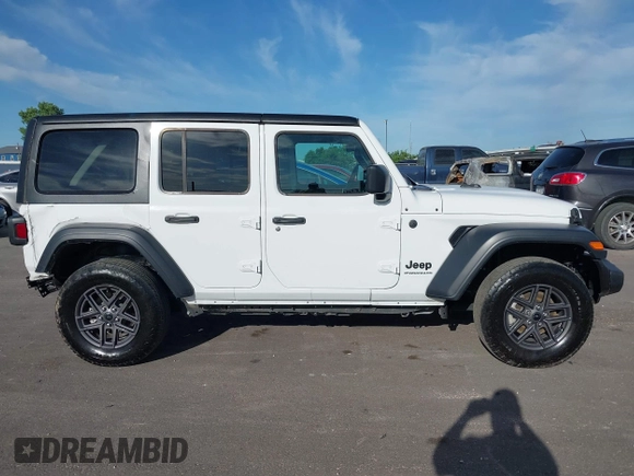 2024 Jeep Wrangler Sport S with VIN 1C4PJXDG5RW244037, listed as a IAAI auction lot 42322052 with 29,580 mi miles and . Bid and sale history available at DreamBid. Image 14.