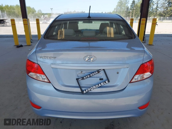 2013 Hyundai Accent GLS with VIN KMHCT4AE9DU556629, listed as a IAAI auction lot 42107644 with 152,274 mi miles. Bid and sale history available at carsss.com. Image 16.
