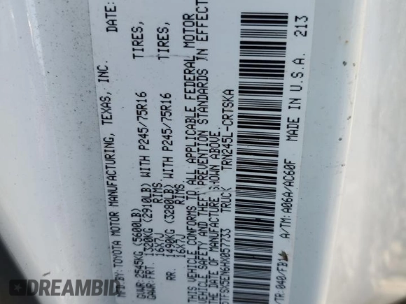 2017 Toyota Tacoma SR z VIN 5TFSX5EN6HX057733, wystawiony jako Copart lot #48013155 z przebiegiem 107 976 mil mil oraz Szkoda całkowita • Salvage title. Historia ofert i sprzedaży dostępna na DreamBid. Obrazek 12.