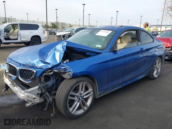 2015 BMW 2 Series 228i with VIN WBA1F5C59FVW98205, listed as a IAAI auction lot 41722804 with 91,879 mi miles. Bid and sale history available at carsss.com. Image 14.