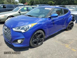 2014 Hyundai Veloster Turbo with VIN KMHTC6AE4EU199468, listed as a Copart auction lot 65734414 with 156,354 mi miles and Salvage Title. Bid and sale history available at carsss.com. Image 1.
