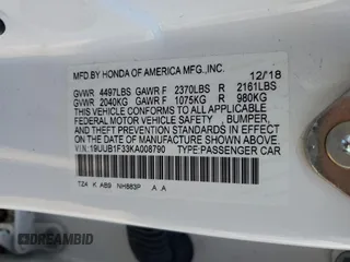 2019 Acura TLX with VIN 19UUB1F33KA008790, listed as a Copart auction lot 50563613 with 45,454 mi miles. Bid and sale history available at carsss.com. Image 12.