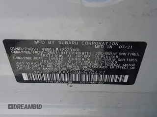2021 Subaru Forester Touring with VIN JF2SKAXC8MH574427, listed as a IAAI auction lot 42529701 with 11,409 mi miles and . Bid and sale history available at DreamBid. Image 9.