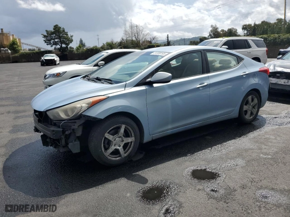 2013 Hyundai Elantra Limited with VIN KMHDH4AE2DU724424, listed as a Copart auction lot 51338195 with 202,873 mi miles and Salvage Title. Bid and sale history available at carsss.com. Image 1.