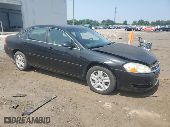 2008 Chevrolet Impala LS with VIN 2G1WB58KX89206766, listed as a Copart auction lot 60416895 with 189,415 mi miles and Salvage title. Bid and sale history available at DreamBid. Image 4.