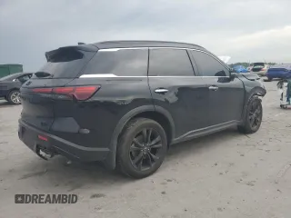 2025 Infiniti QX60 Luxe with VIN 5N1AL1FS8SC333957, listed as a Copart auction lot 57148515 with 22,624 mi miles and Salvage title. Bid and sale history available at DreamBid. Image 3.